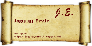 Jagyugy Ervin névjegykártya