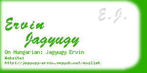 ervin jagyugy business card